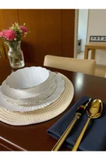Timeless Elegance Yemek Takımı 24 Parça Gerçek Altın Lüks Modern - Görsel 8