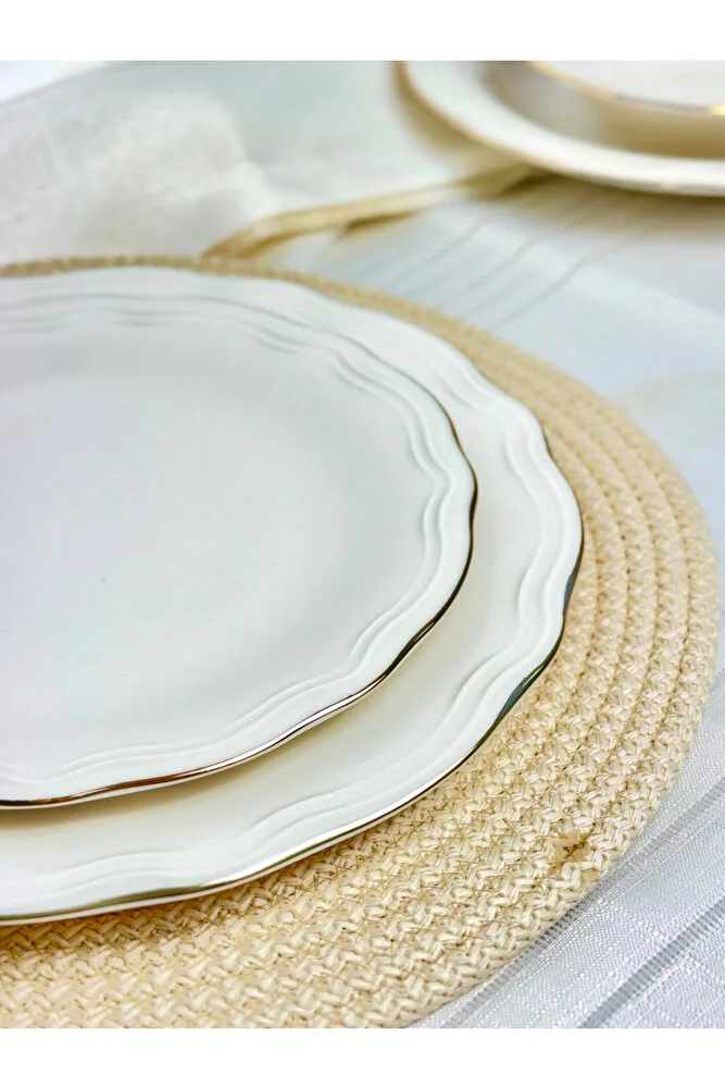 Luxury Yemek Takımı 24 Parça Gerçek Altın Lüks Modern - Görsel 5