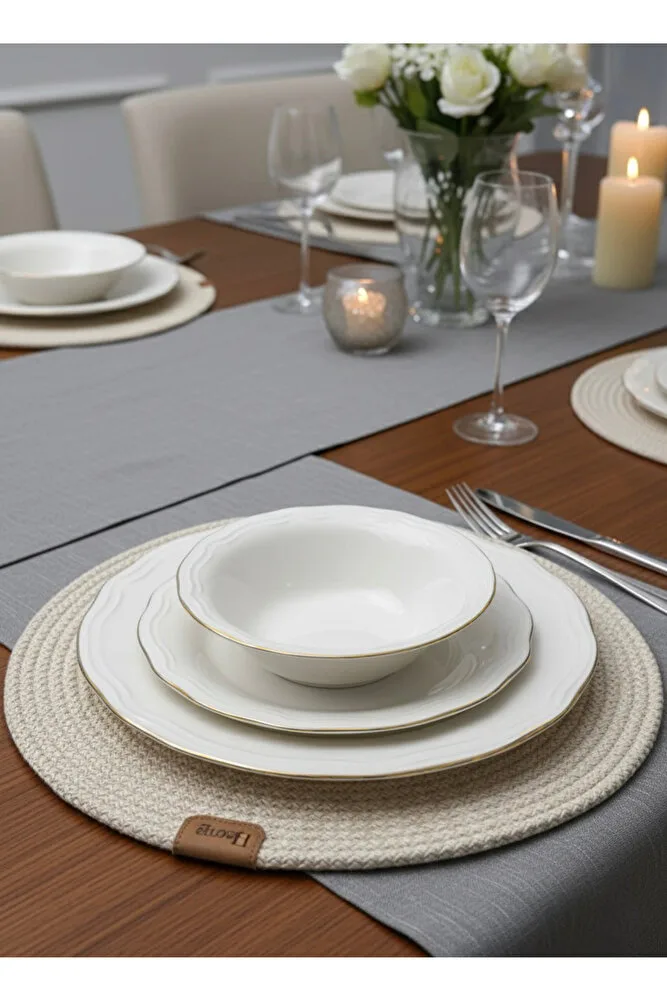 Luxury Yemek Takımı 24 Parça Gerçek Altın Lüks Modern - Görsel 6