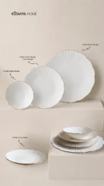 Timeless Elegance Yemek Takımı 24 Parça Gerçek Altın Lüks Modern - Görsel 3