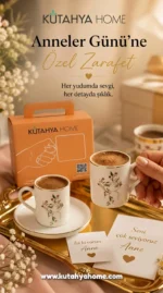 2 Kişilik Porselen Türk Kahvesi Fincanı Takımı FLORA