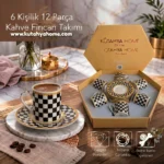 ROYAL KAHVE FİNCAN TAKIMI 12 PRÇ PORSELEN DAMA DESEN