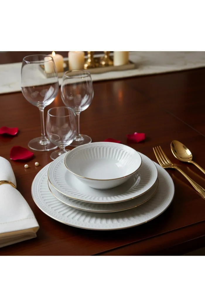 Valencia Gold Altın Yaldızlı 24 Parça Porselen Yemek Takımı - Görsel 5