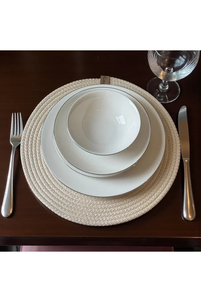 Porselen Soft Gümüş Yemek Takımı | Günlük ve Misafir 24 Parça - Görsel 3