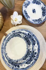 Blue Romance 24 Parça Desenli Porselen Yemek Takımı - Görsel 6