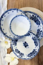Blue Romance 24 Parça Desenli Porselen Yemek Takımı - Görsel 3