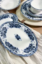 Blue Romance 24 Parça Desenli Porselen Yemek Takımı - Görsel 9