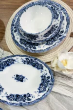 Blue Romance 24 Parça Desenli Porselen Yemek Takımı - Görsel 5