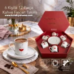 6 Kişilik Porselen Türk Kahvesi Fincanı Takımı RUBY