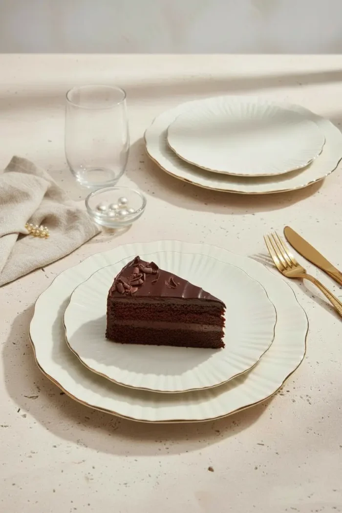 6 Adet Pasta Tabağı Altın Timeless Elegance - Görsel 2
