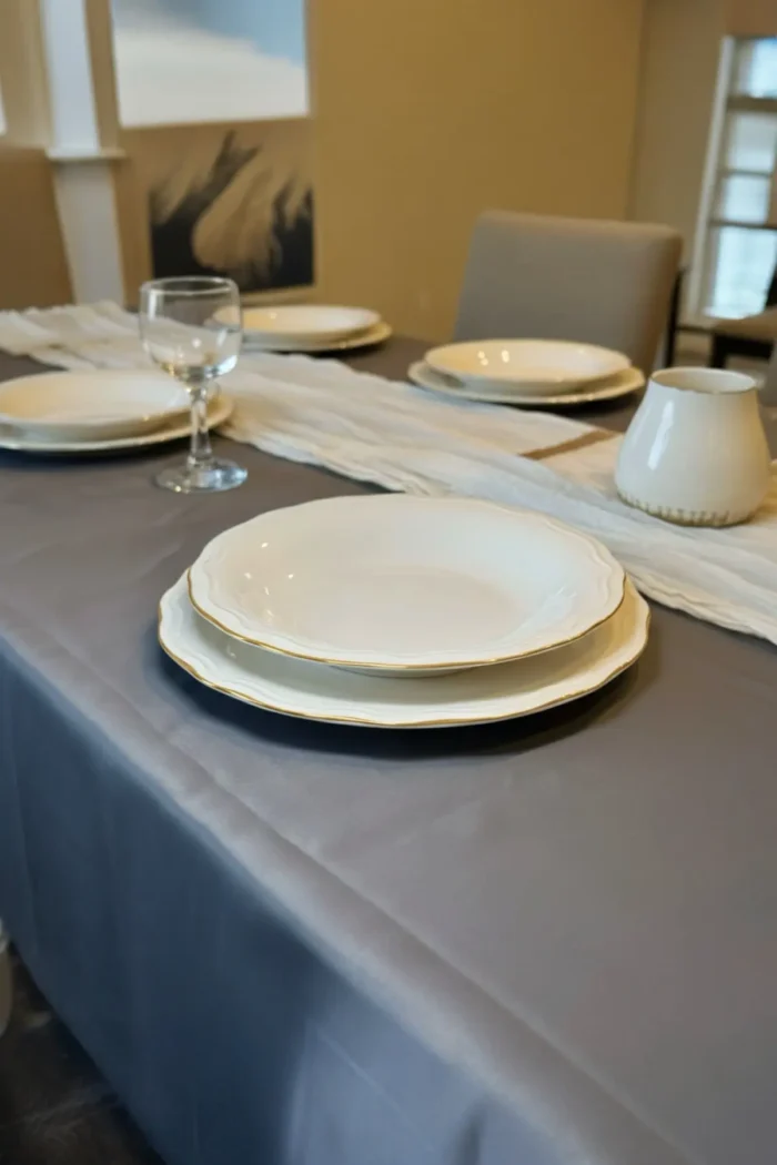6 Adet Çukur Yemek Tabağı Altın Luxury - Görsel 2