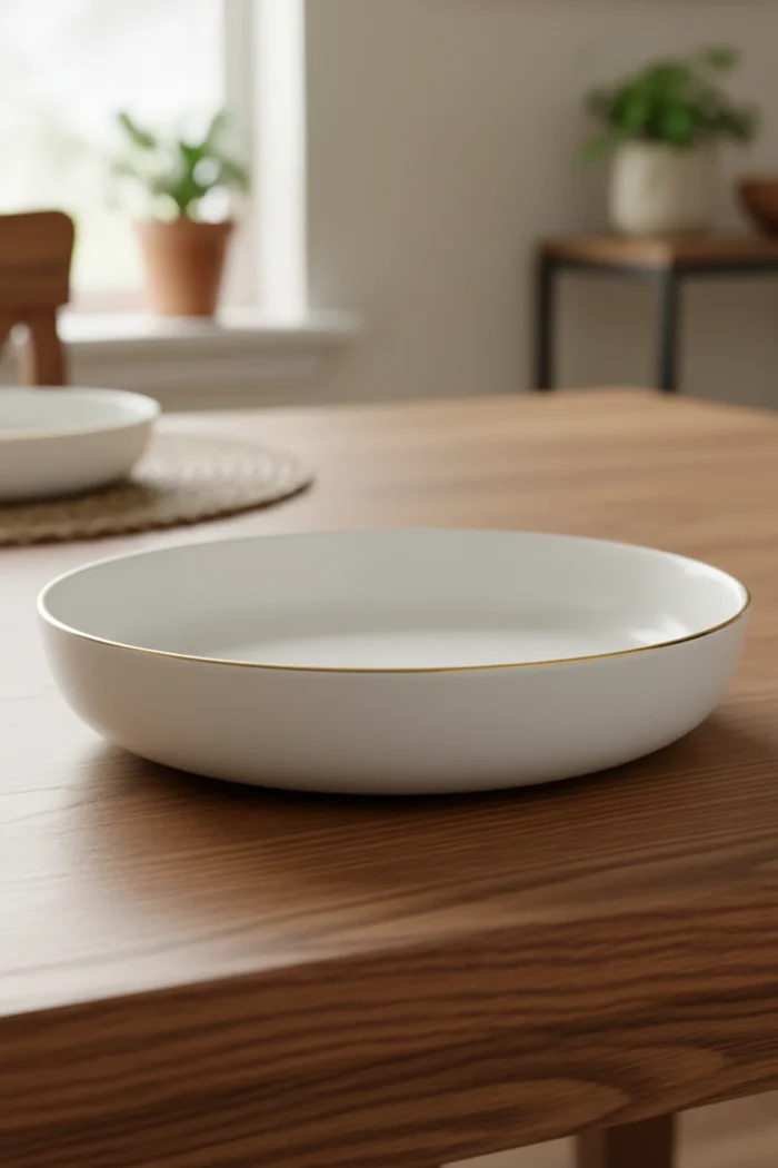 24 Cm Derin ALTIN Porselen Salata Kasesi - Görsel 2