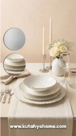 OUTLET Timeless Elegance Yemek Takımı 24 Parça Gümüş Lüks Modern