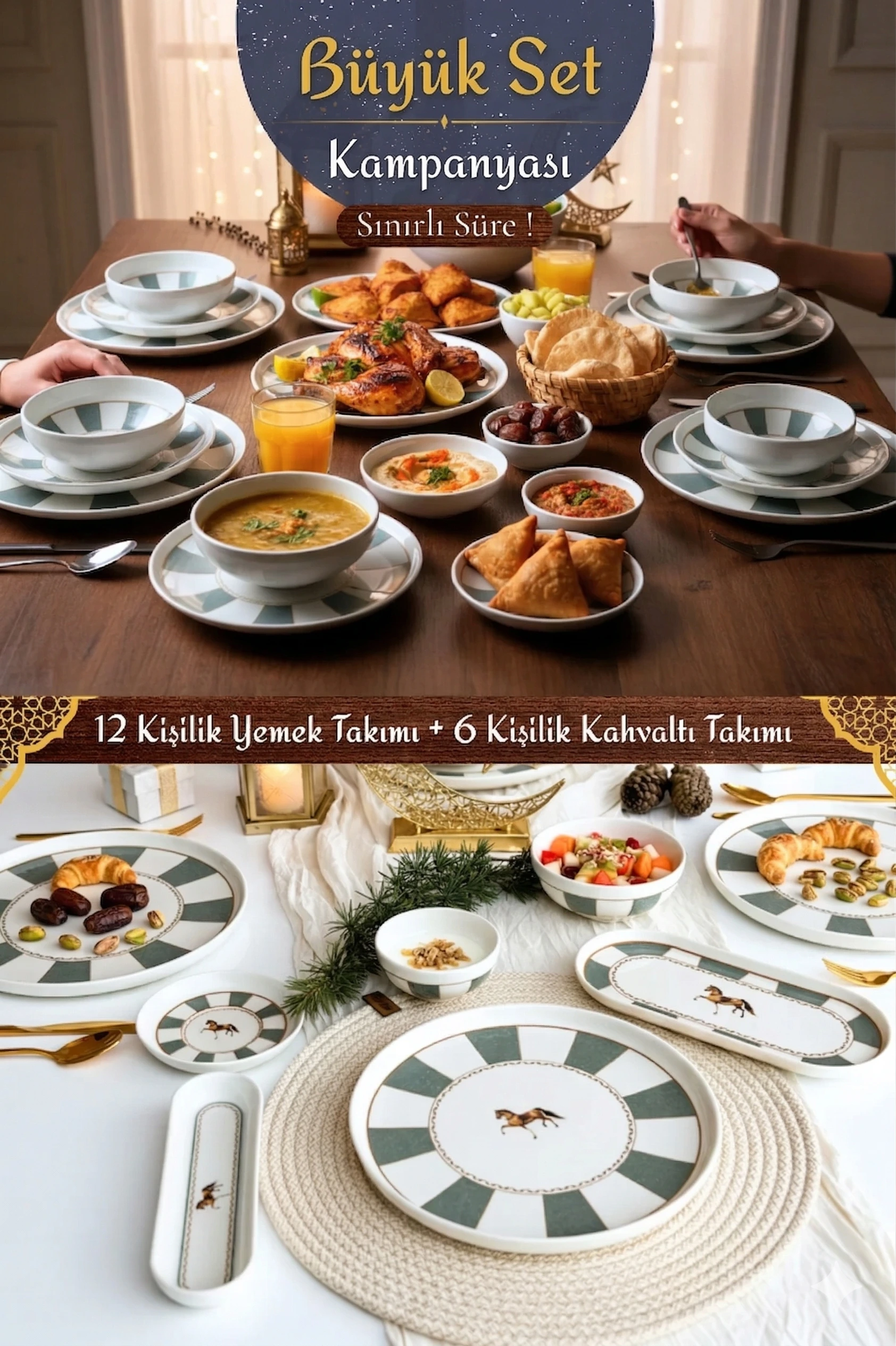 romeo12set Romeo 12 Kişilik 70 Parça Yemek - Kahvaltı Seti - Görsel 1