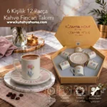 Serena Pembe 6 Kişilik Porselen Fincan Takımı