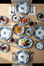 Blue Romance 20 Parça Porselen Kahvaltı Takımı Vintage Tasarım - Görsel 2