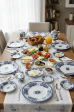 Blue Romance 20 Parça Porselen Kahvaltı Takımı Vintage Tasarım