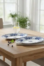 2 adet 25CM Kayık Tabak Blue Romance Serisi - Görsel 2