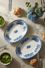 2 adet 25CM Kayık Tabak Blue Romance Serisi