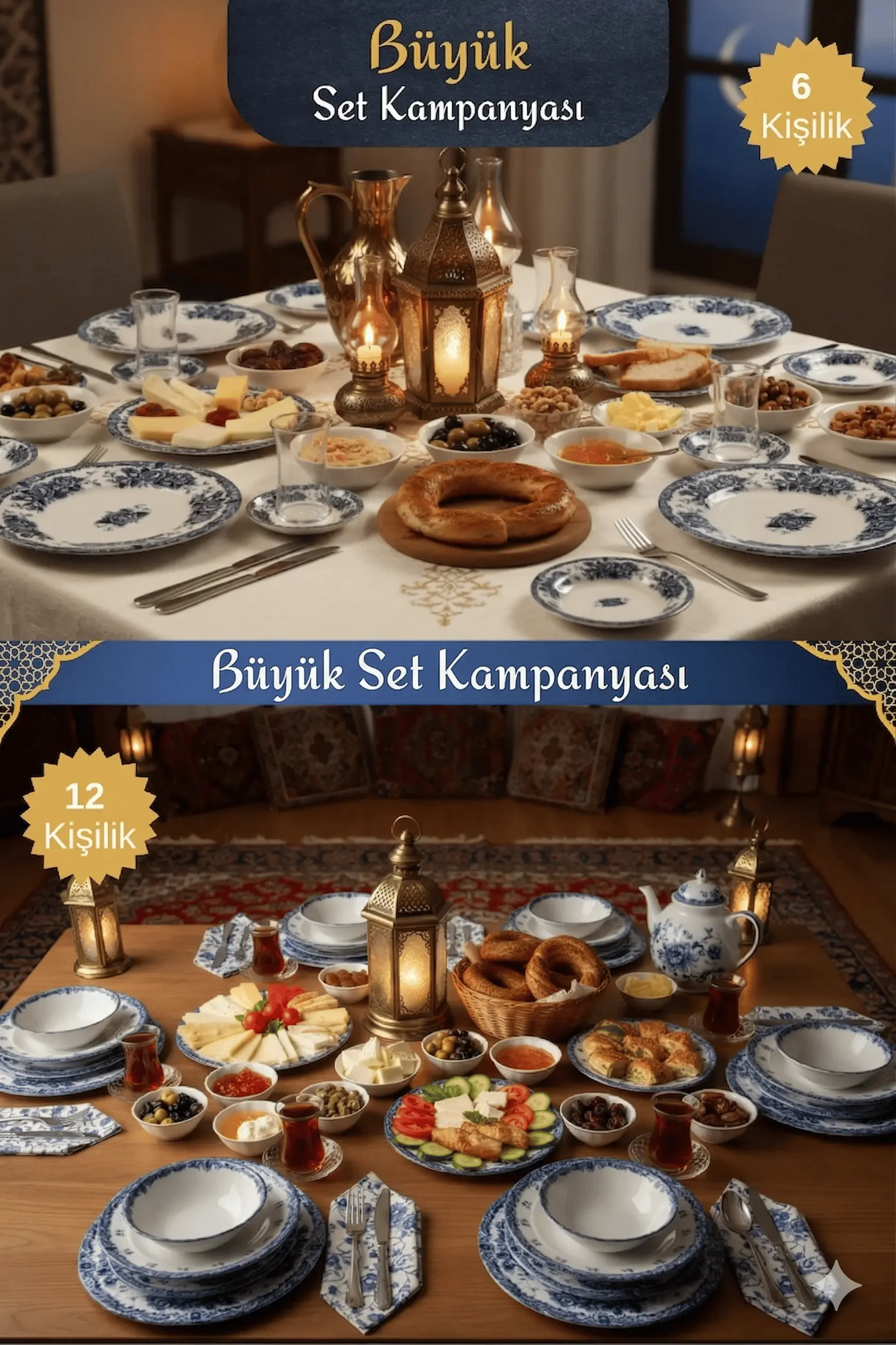 blueromance12set Blue Romance 12 Kişilik 68 Parça Yemek - Kahvaltı Seti - Görsel 1