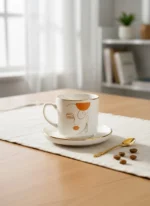 Altın Yaldız DELICE Desen Kupa ve Tabak Seti - 2 Parça