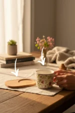 Ahşap Servis Sunumluklu Bahar Mug Fincan- 2 Parça - Görsel 3