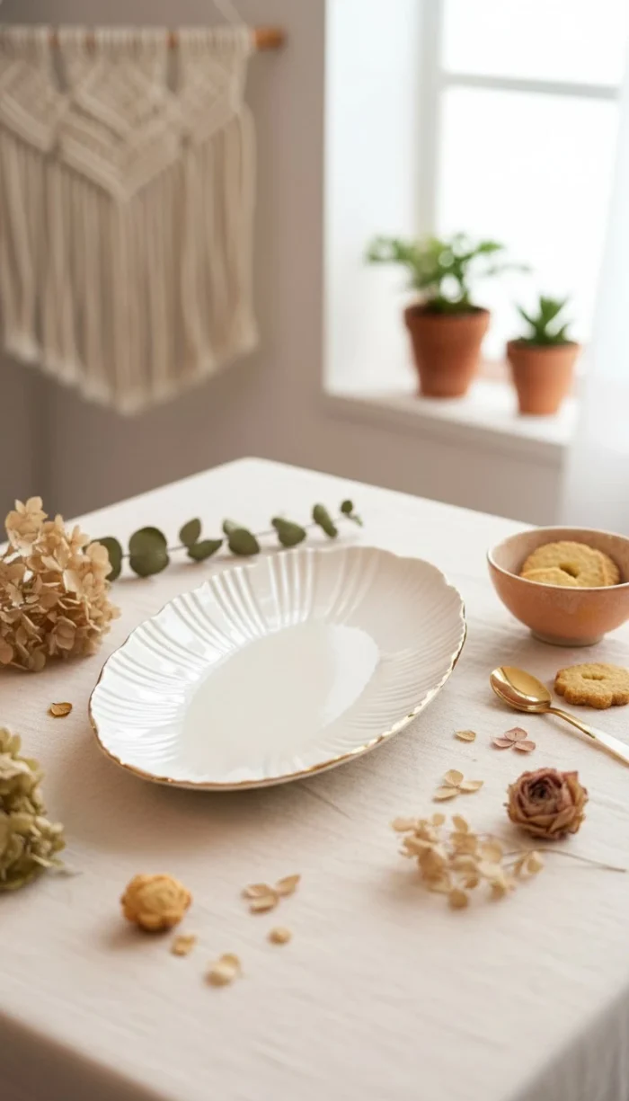 2 adet 25CM Altın Kayık Tabak Timeless Elegance Serisi - Görsel 3