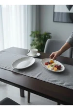 12 Kişilik 52 Parça Timeless Elegance Porselen Gümüş Yemek Seti - Görsel 3