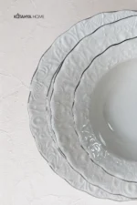 İvory 24 Parça GÜMÜŞ 6 Kişilik Porselen Yemek Takımı