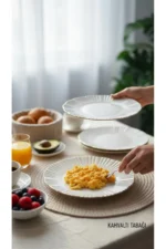 Timeless Elegance 20 Parça Porselen Kahvaltı Takımı – Gold Fileli Premium Sunum Seti - Görsel 8