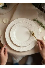 İvory 24 Parça 6 Kişilik Porselen Yemek Takımı