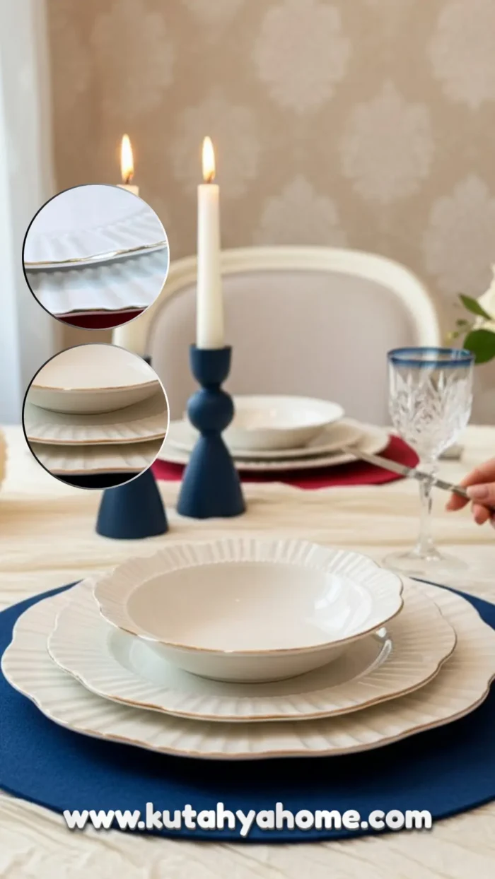 Pearl 24 Parça ALTIN Yaldızlı Porselen Yemek Takımı - Görsel 6