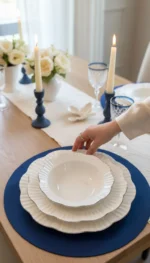 Pearl 24 Parça GÜMÜŞ Yaldızlı Porselen Yemek Takımı - Görsel 3