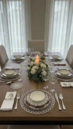 Burgundy Romance 24 Parça Desenli Porselen Yemek Takımı - Görsel 7