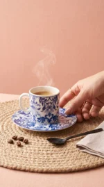 Mavi Sarmal 6 Kişilik Porselen Fincan Takımı - Görsel 4