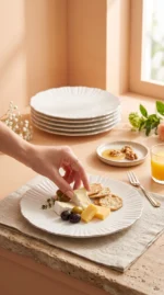 Timeless Elegance 20 Parça Porselen Kahvaltı Takımı – GÜMÜŞ Fileli Premium Sunum Seti - Görsel 7