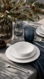 12 Kişilik 72 Parça Luxury Porselen Gümüş Yemek Seti - Görsel 3