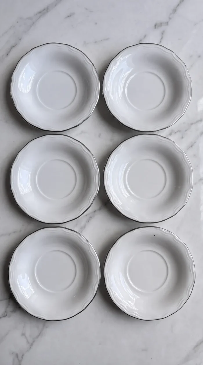 Çay Tabağı GÜMÜŞ 6 Kişilik Porselen Luxury - Görsel 3