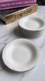 İkramlık Sosluk Gümüş 6 adet Porselen Luxury