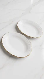 20cm Kayık 2 Adet Altın Porselen Luxury - Görsel 2
