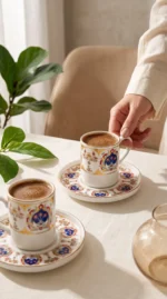 Saray Motif 6 Kişilik Porselen Fincan Takımı - Görsel 4
