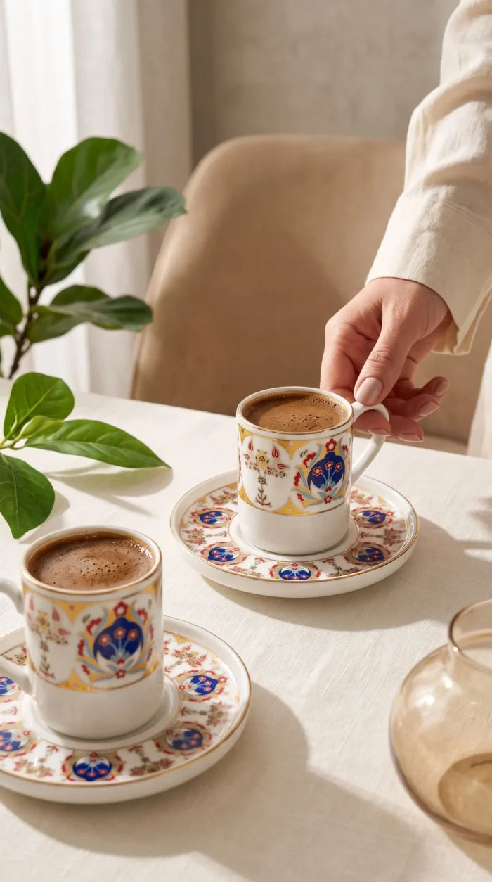 Saray Motif 6 Kişilik Porselen Fincan Takımı - Görsel 4