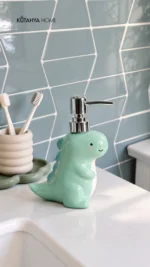 Zumi Dinozor Figürlü Sıvı Sabunluk Mint Yeşili Pompalı Dekoratif Sabunluk