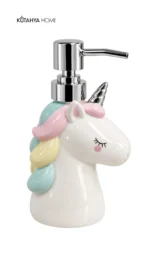 Zuzu Unicorn Figürlü Sıvı Sabunluk Pastel Renkli Beyaz Pompalı Sabunluk - Görsel 3
