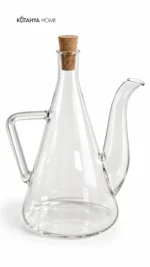 Glozzy Cam Yağlık 500 ml Kulplu Mantar Tıpalı Zeytinyağı Yağdanlığı