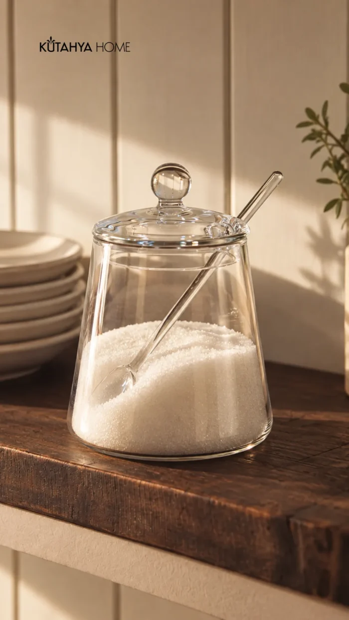 Efsane Cam Kaşıklı Şekerlik 450 Ml - Görsel 3
